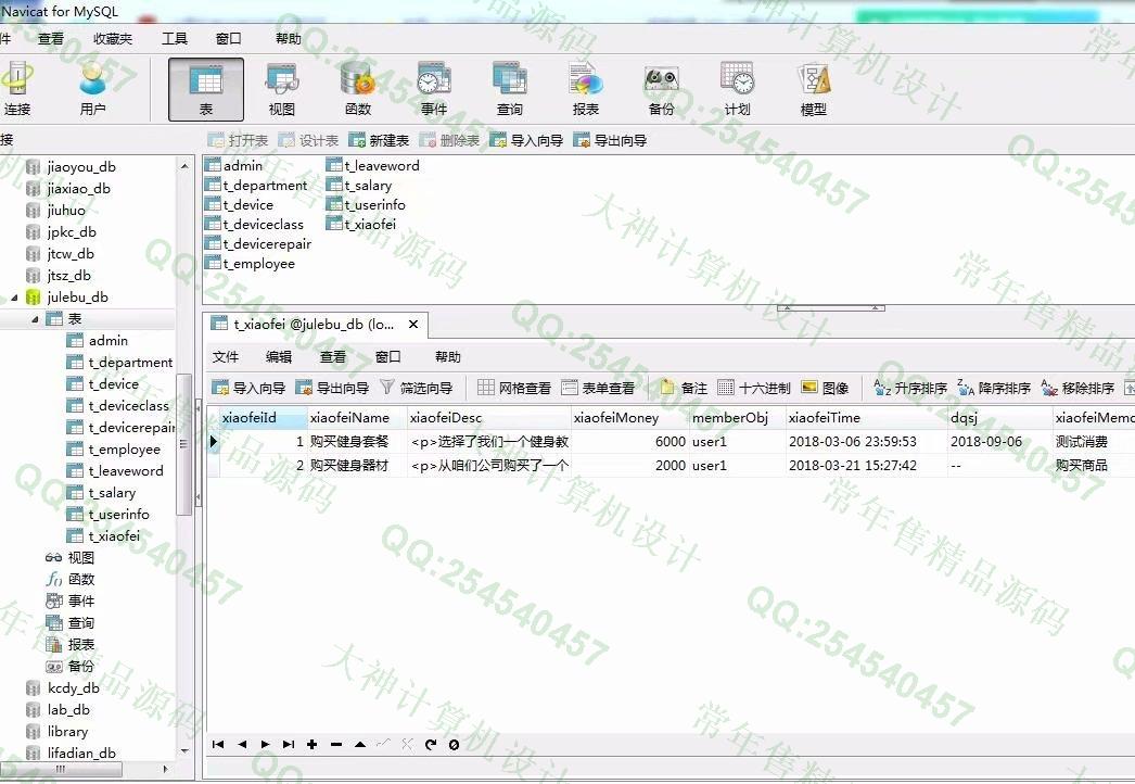 计算机源码设计实例-895大神JSP_SSM健身俱乐部客户关系管理系统截图