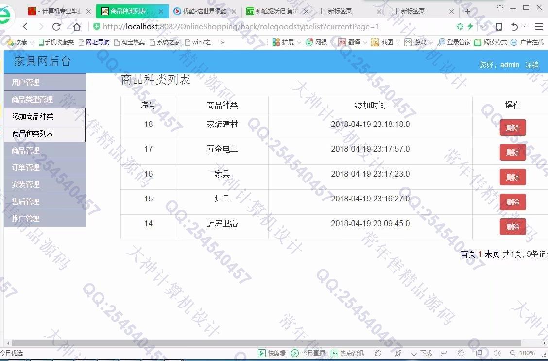 计算机源码设计实例-953JSP基于SSM家居产品订购推广服务网站【定制】截图