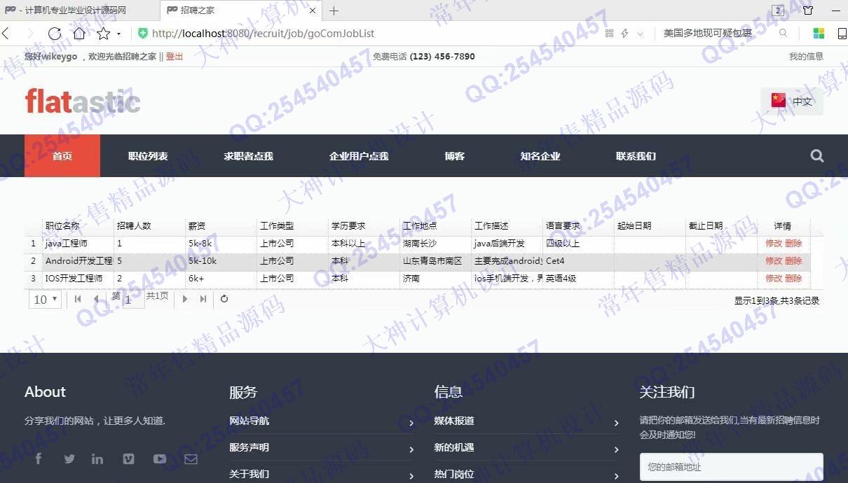 计算机源码设计实例-963SSM_shiro网上求职招聘网站截图