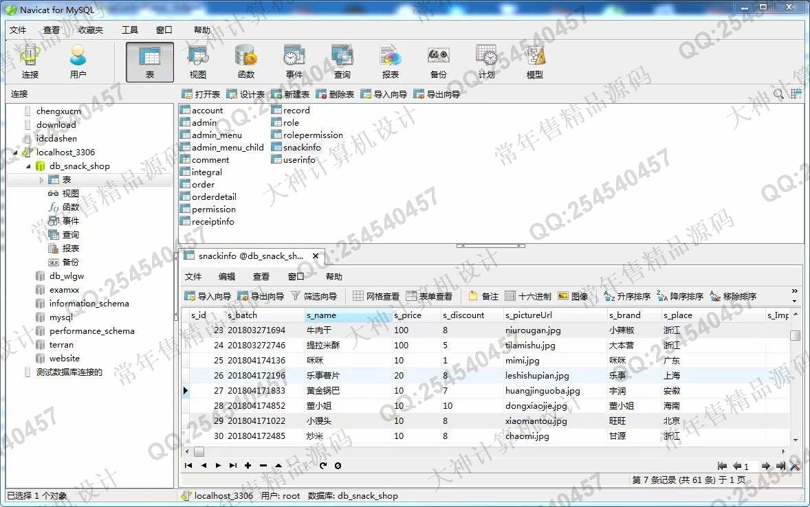 计算机源码设计实例-986JSP基于SSM零食商城购物网站设计截图