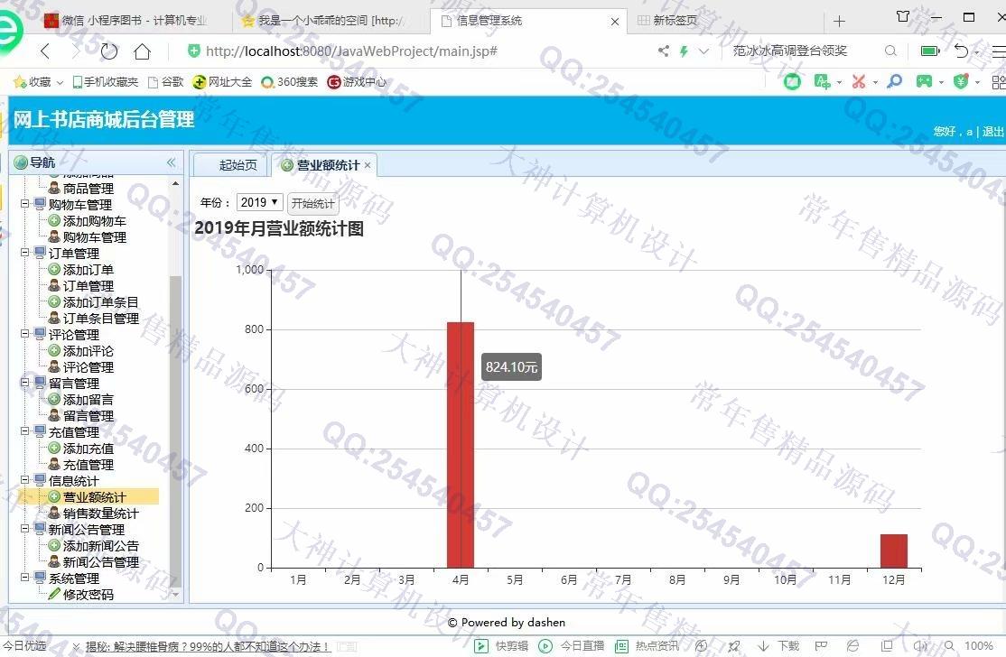 计算机源码设计实例-1079大神JSP基于SSM网上书店图书购物商城设计【定制】截图
