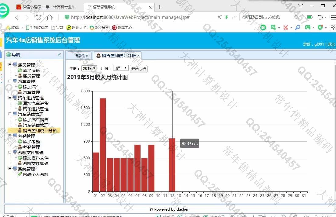 计算机源码设计实例-1084大神JSP基于SSM汽车4s店销售库存管理系统设计【定制】截图