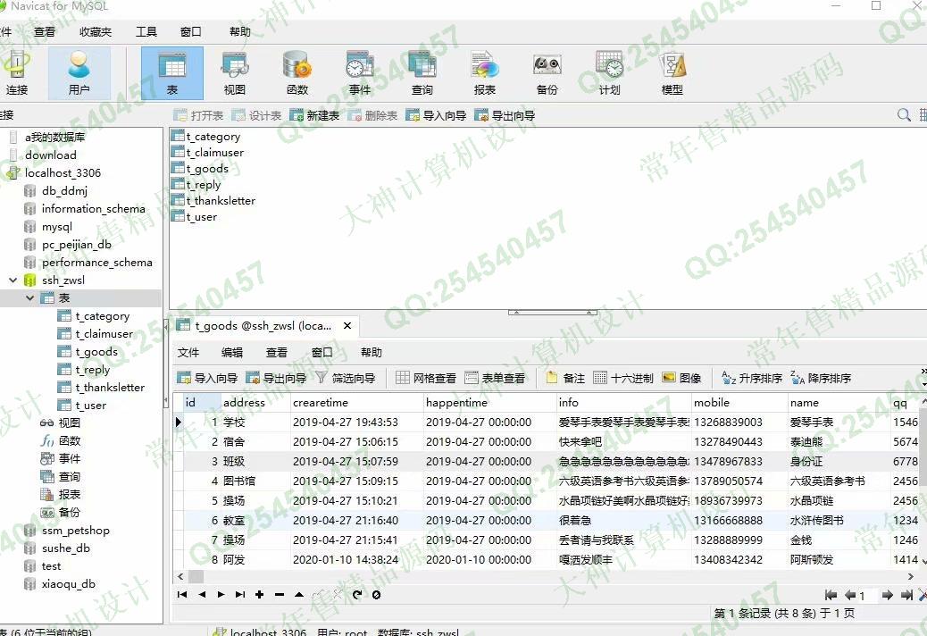计算机源码设计实例-1087JSP基于SSH2失物招领管理系统设计截图
