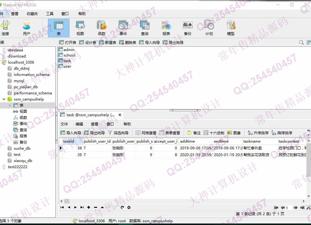 计算机源码设计实例-1115JSP基于SSM校园帮快递跑腿平台设计截图