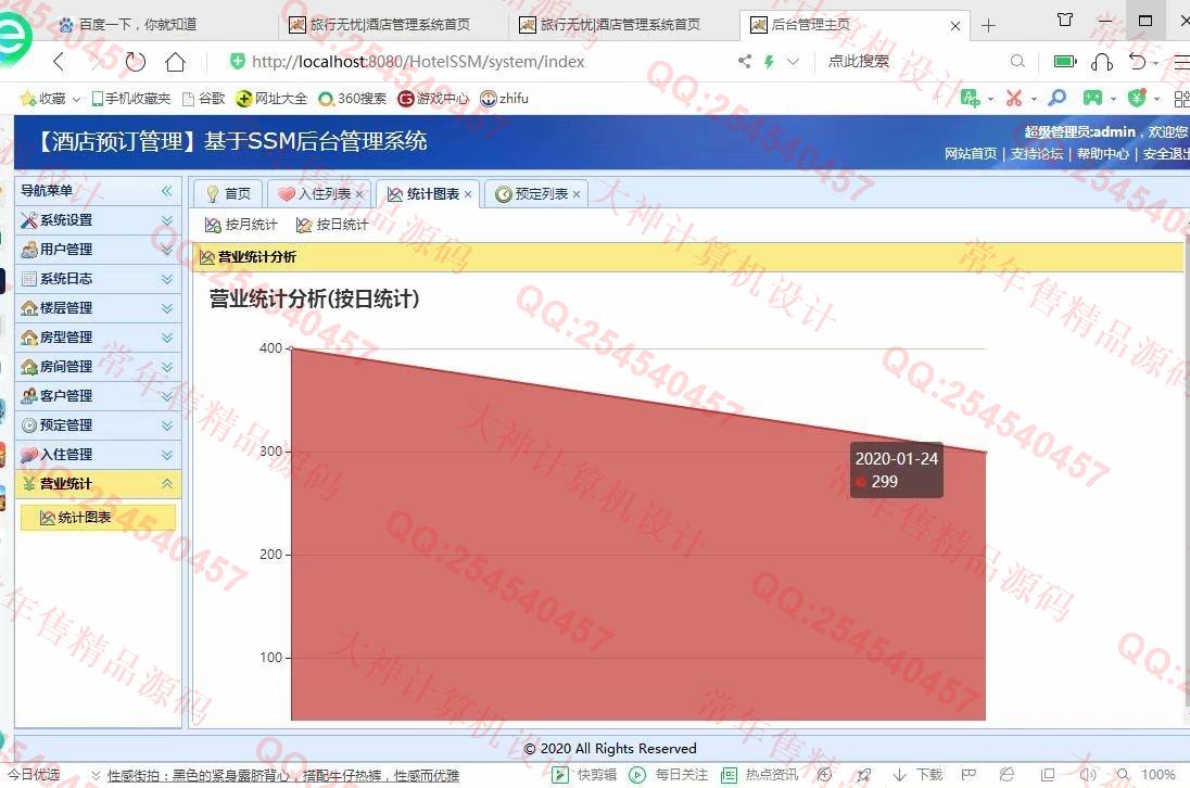 计算机源码设计实例-1117基于SSM酒店客房预订管理系统设计截图