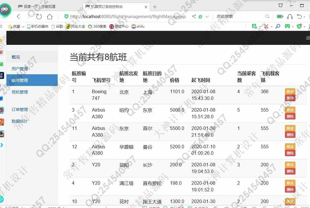 计算机源码设计实例-1138基于jsp+servlet+mysql航班机票销售管理系统截图