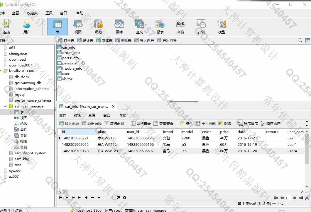 计算机源码设计实例-1155JSP基于SSM的汽车维修中心管理系统截图
