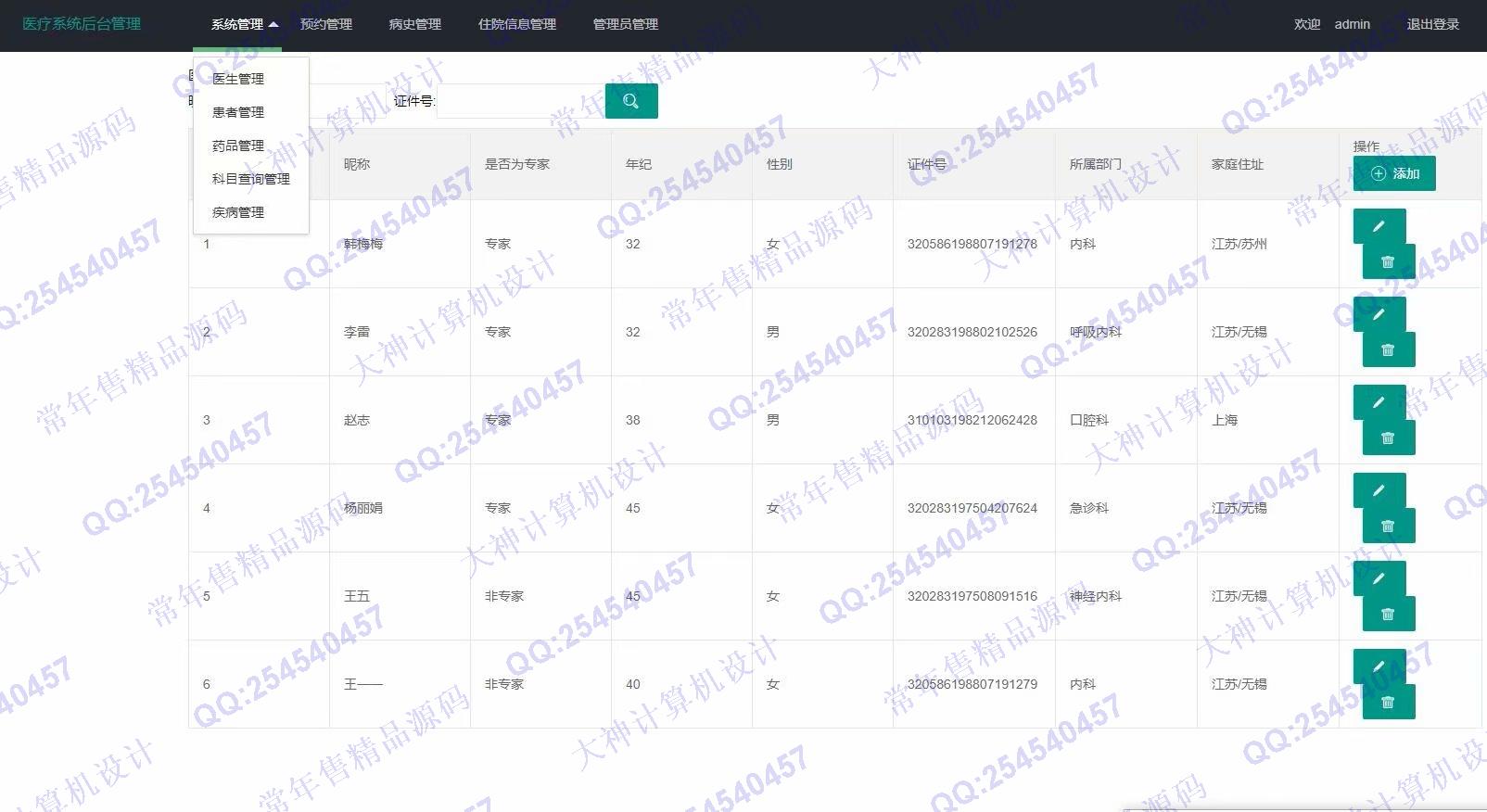 计算机源码设计实例-1180基于Springboot+Mybatis医院挂号管理系统截图