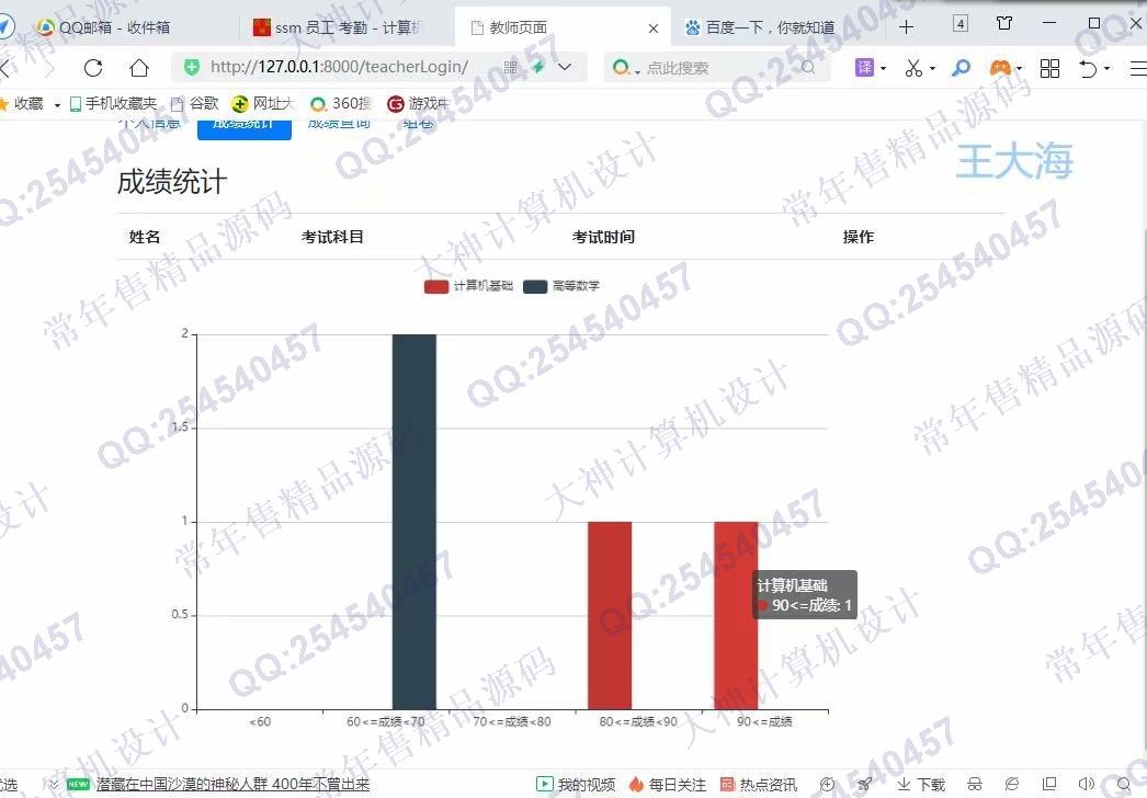 计算机源码设计实例-1218Python基于Django在线考试系统设计截图