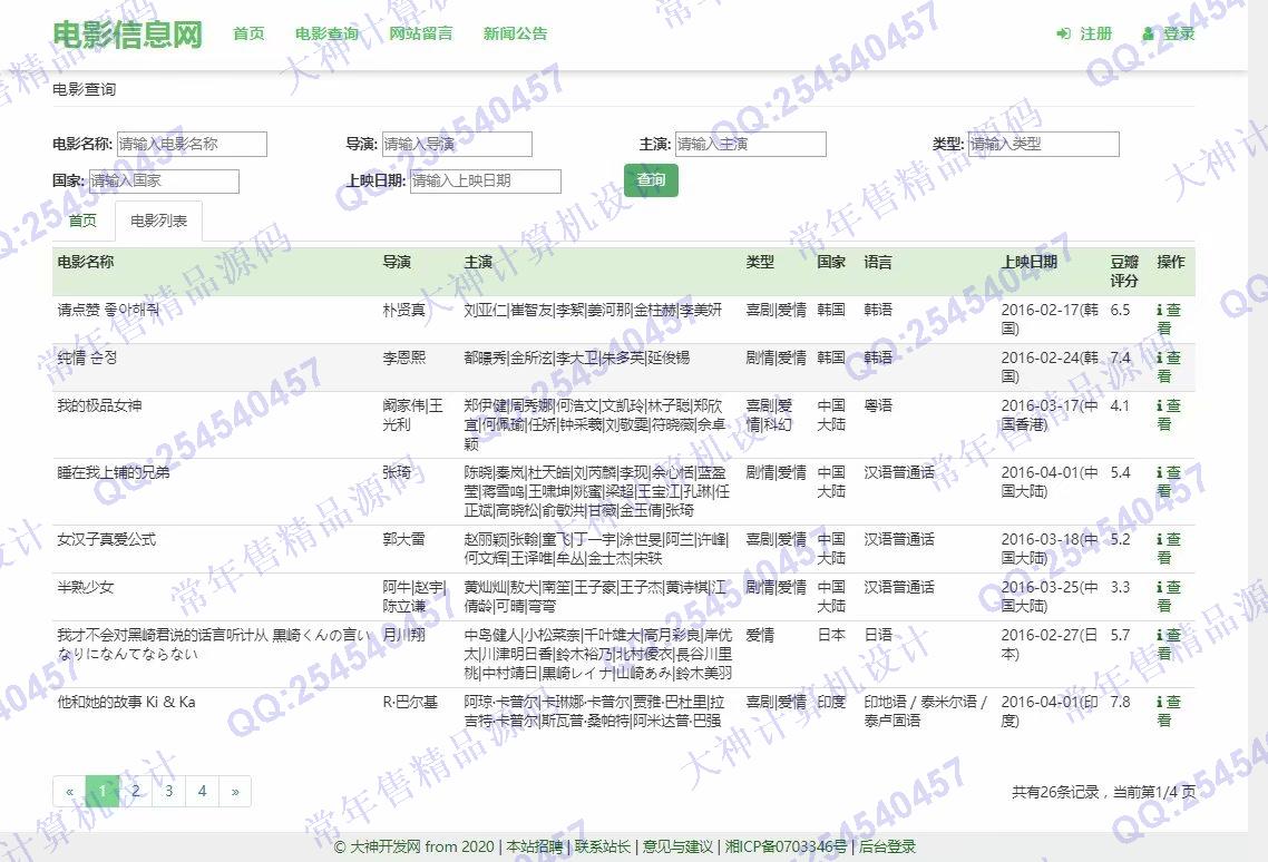计算机源码设计实例-1222Python基于Scrapy豆瓣电影爬虫及Django电影展示网站设计截图