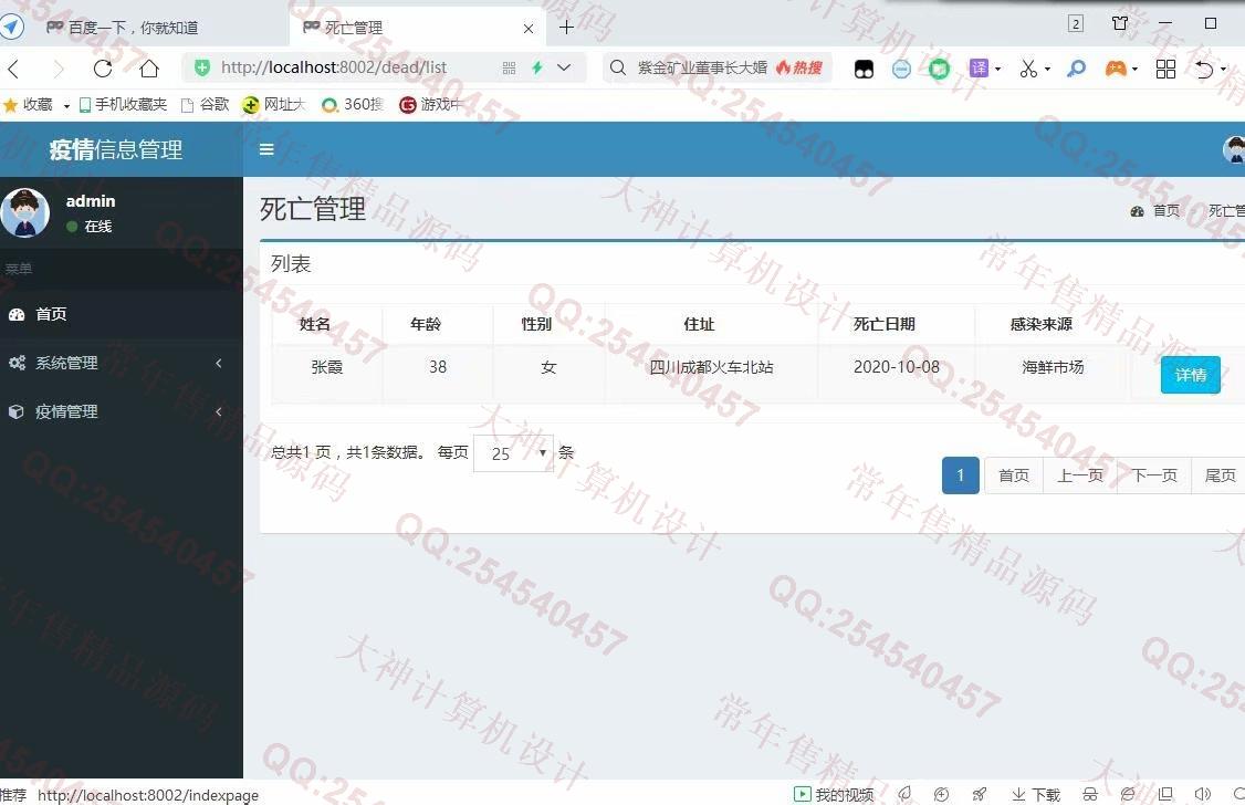 计算机源码设计实例-1249基于SpringBoot+SpringSecurity+Thymeleaf新冠疫情管理系统设计截图