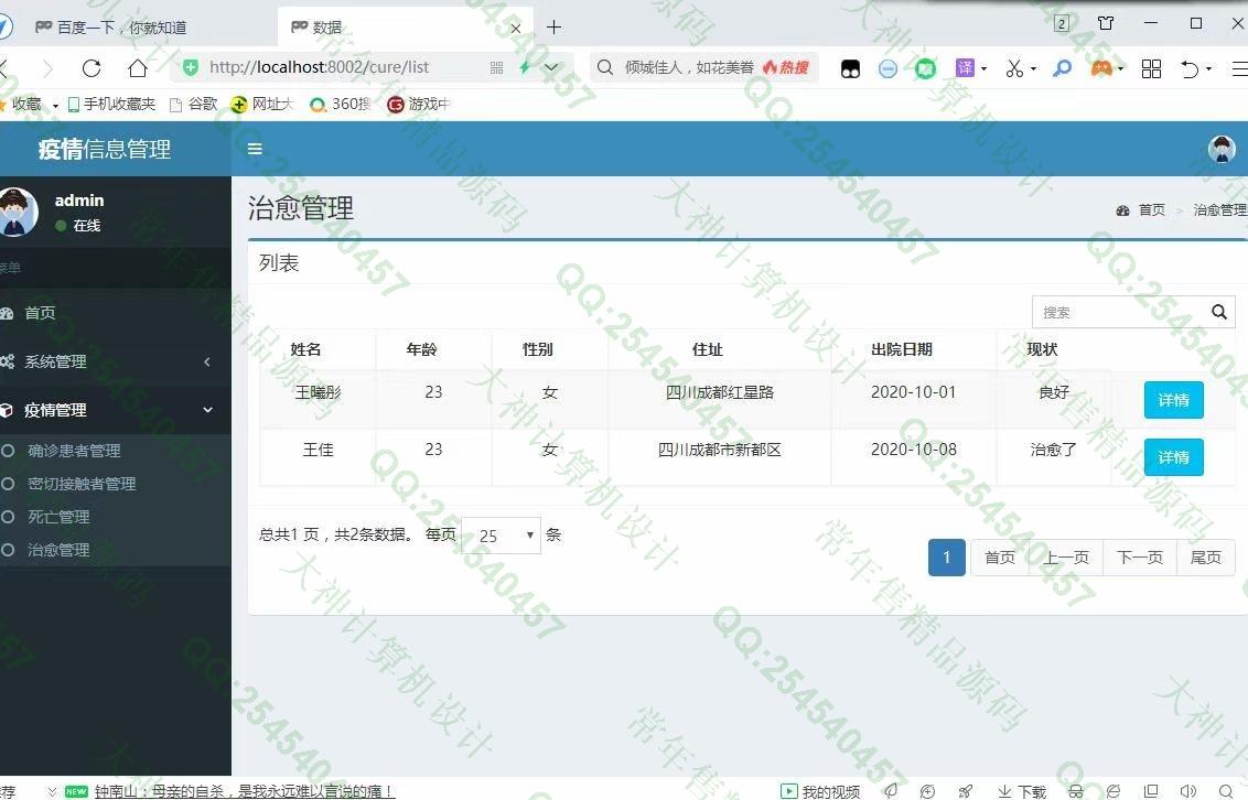 计算机源码设计实例-1249基于SpringBoot+SpringSecurity+Thymeleaf新冠疫情管理系统设计截图