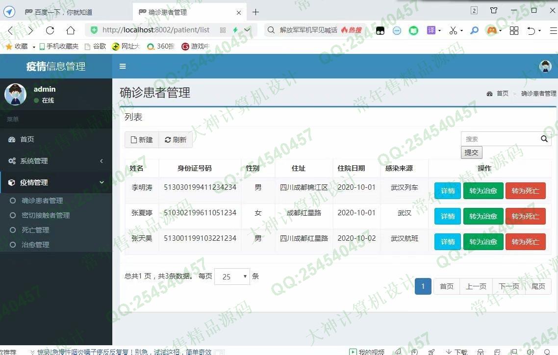 计算机源码设计实例-1249基于SpringBoot+SpringSecurity+Thymeleaf新冠疫情管理系统设计截图