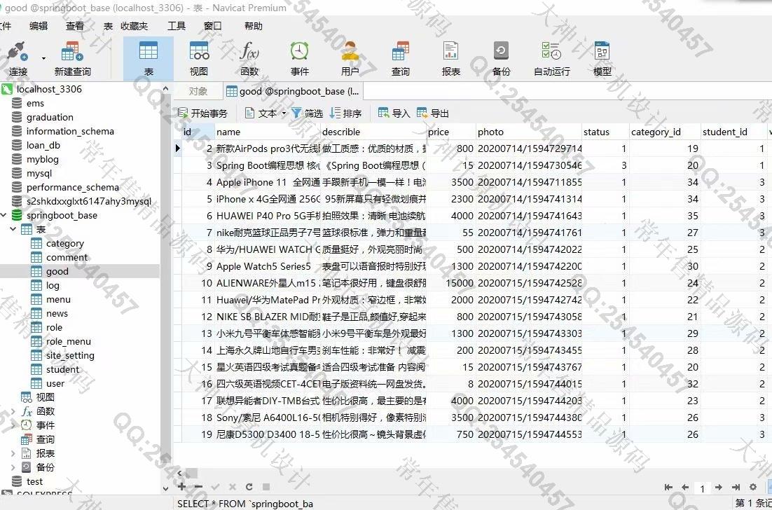 计算机源码设计实例-1252基于SpringBoot+Mybatis的校园二手交易跳蚤市场设计截图