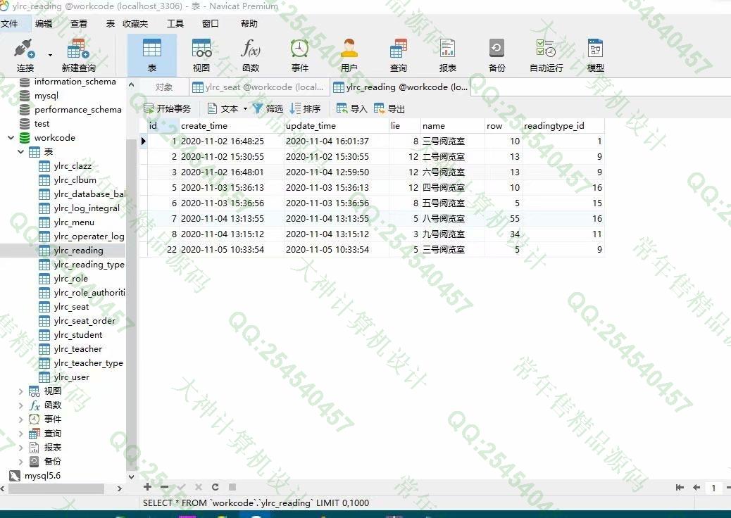计算机源码设计实例-1261基于Springboot+FreeMarker+JPA图书馆座位占座预约系统设计截图
