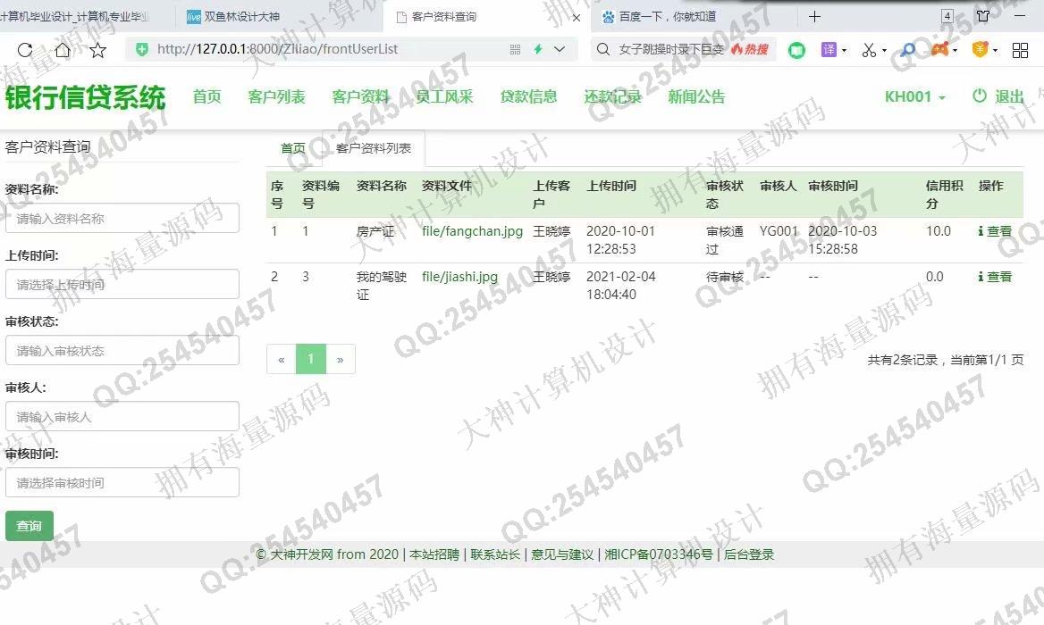 计算机源码设计实例-1270大神基于Django银行信贷管理系统设计截图