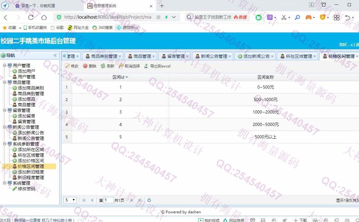计算机源码设计实例-1276大神基于Vue+SSM+Mysql校园二手交易跳蚤市场设计截图