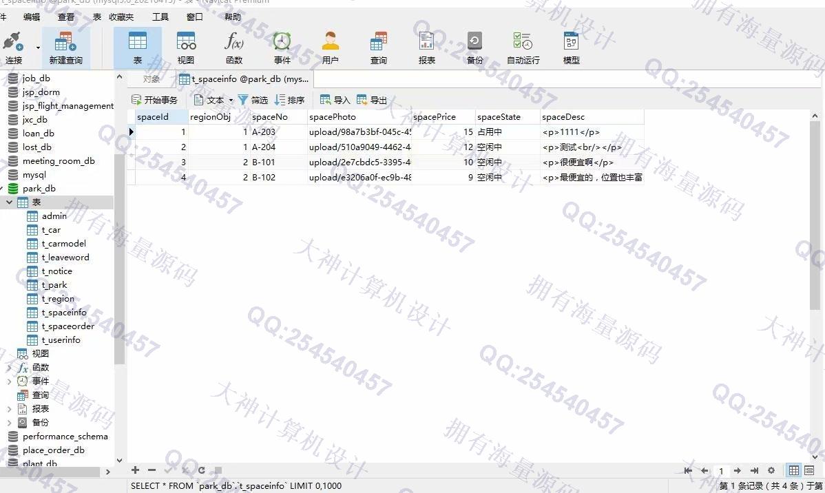 计算机源码设计实例-1287大神基于Vue+SSM+Mysql停车位预约停车场计费系统设计截图