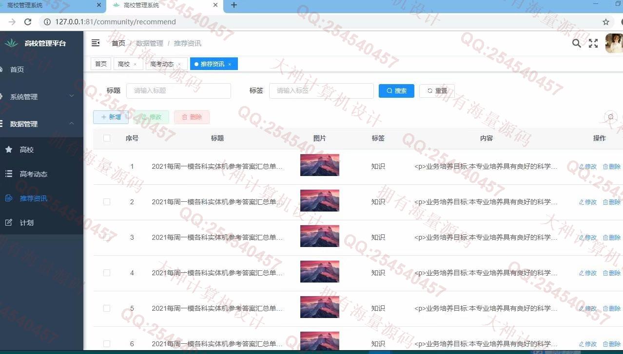 Դʵ-1291Springboot+Vue߿ԺУѯϵͳƽͼ