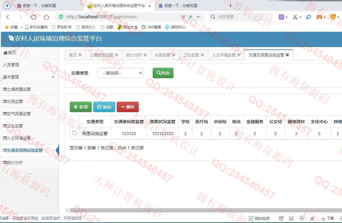 计算机源码设计实例-1308基于Springboot农村人居环境治理综合监管平台设计截图