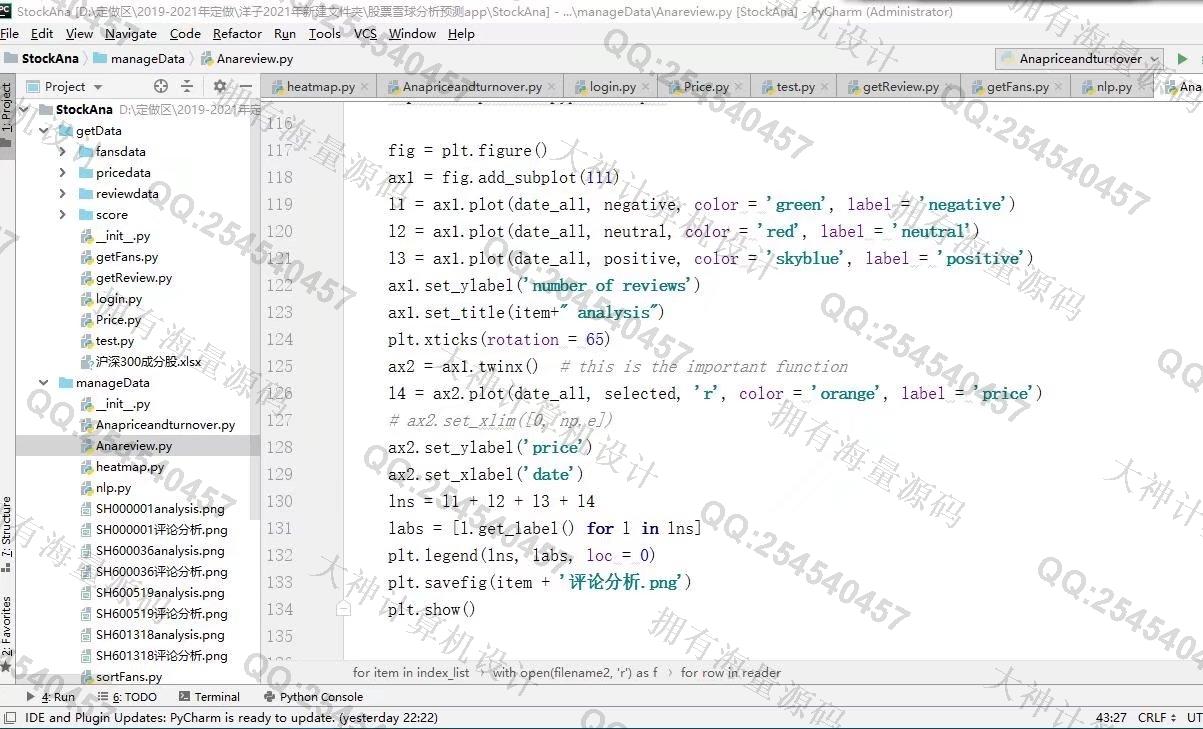 计算机源码设计实例-1315基于Python股票网站数据爬虫情感可视化分析设计截图