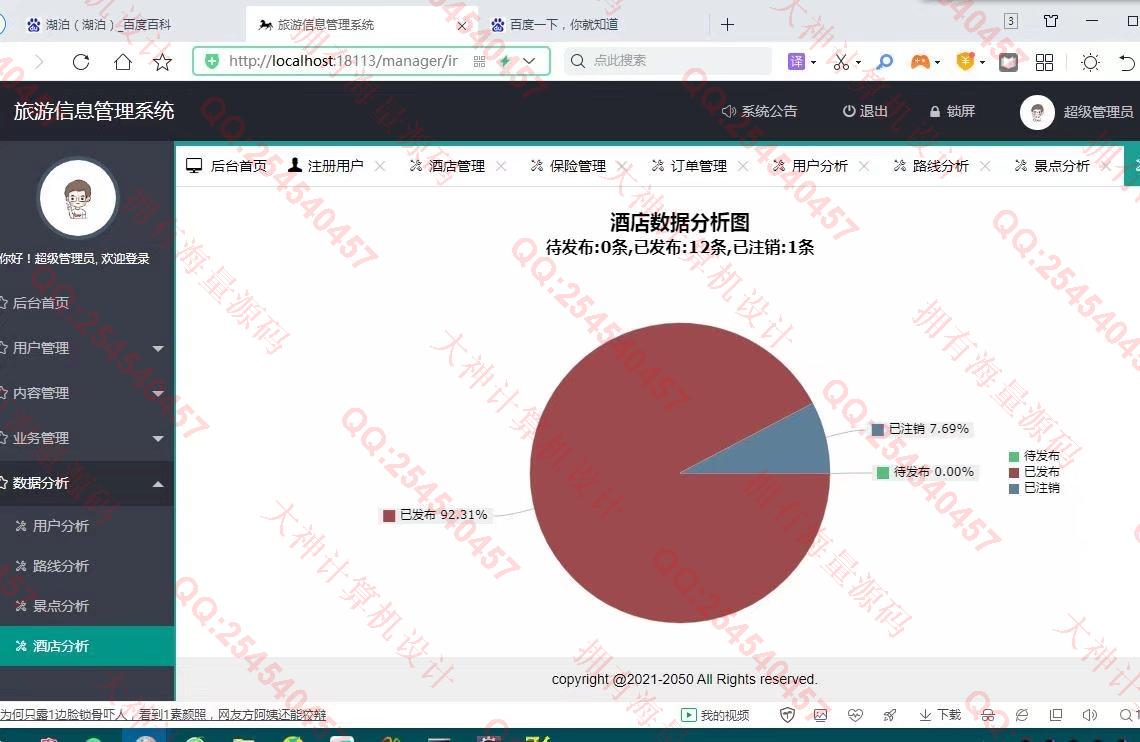 计算机源码设计实例-1316基于Springboot+Layui旅游景点线路酒店预定网站设计截图