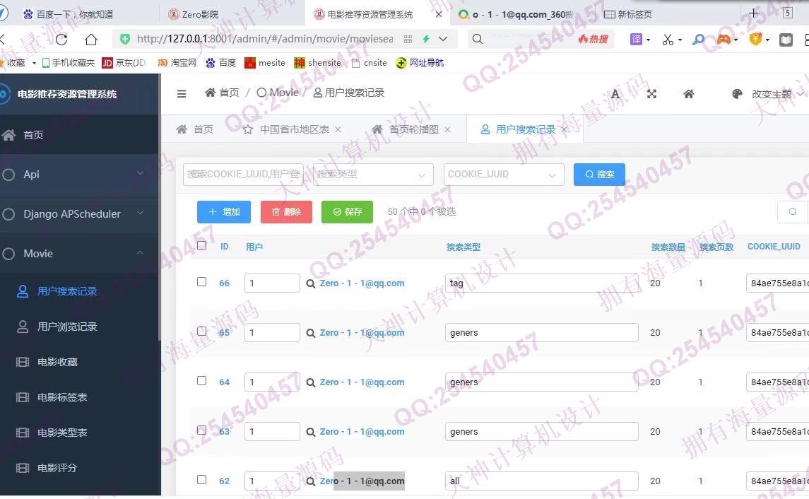 计算机源码设计实例-1333Python+Spark+Hadoop大数据基于用户画像电影推荐系统设计截图