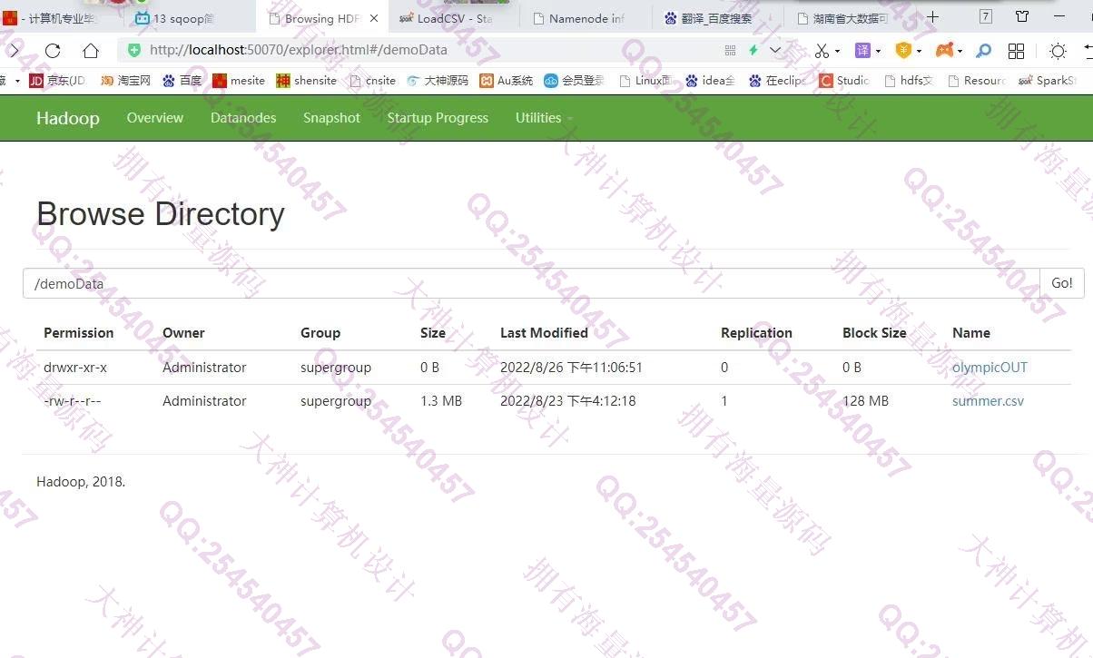 计算机源码设计实例-1341基于Hadoop/Spark奥运会奖牌变化大数据分析实现带文档截图