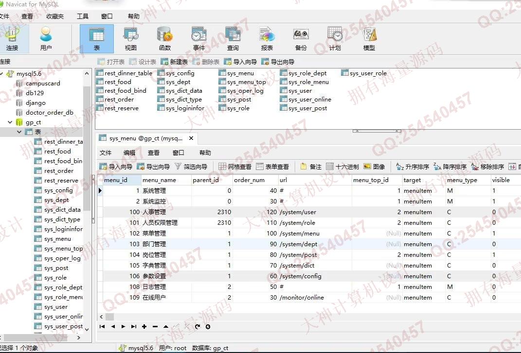计算机源码设计实例-1354基于Springboot中小餐厅点餐管理系统设计带文档截图