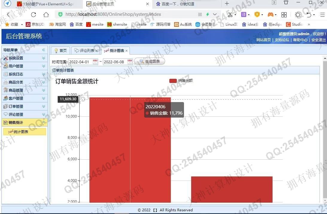 计算机源码设计实例-1361基于SSM在线服装商城购物网站设计带文档截图