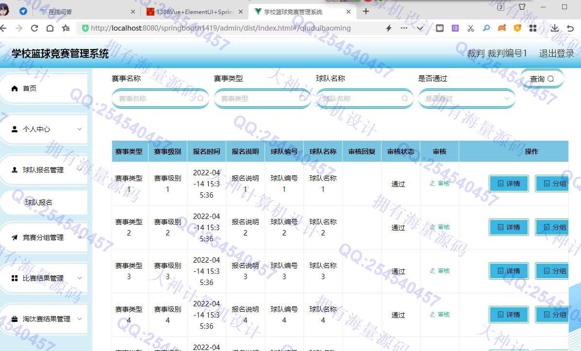 Դʵ-1389Vue+ElementUI+SpringbootѧУϵͳƽͼ