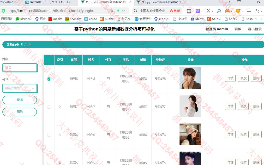 计算机源码设计实例-1421基于python网易新闻scrapy爬虫数据分析与可视化大屏展示截图