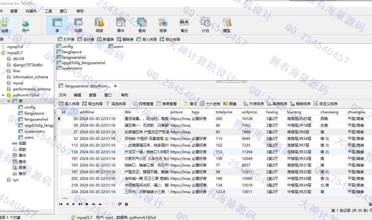 计算机源码设计实例-1434基于Spark大数据平台二手房信息爬虫分析预测系统带大屏展示截图