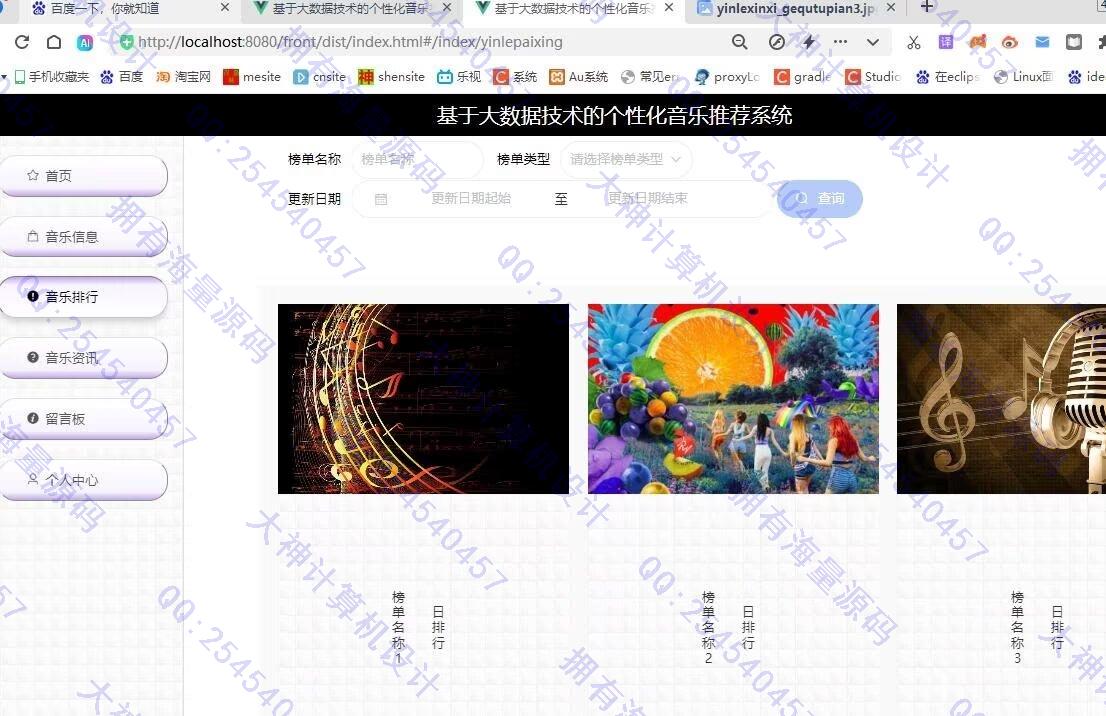 计算机源码设计实例-1463基于Python大数据个性化音乐推荐系统在线音乐网站设计截图