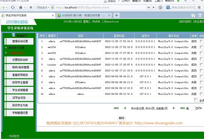 计算机源码设计实例-351JSP049学生奖学金评级评优管理系统截图
