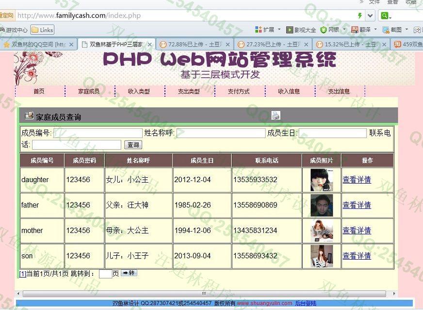 计算机源码设计实例-462大神PHP基于MVC三层家庭财务管理系统截图