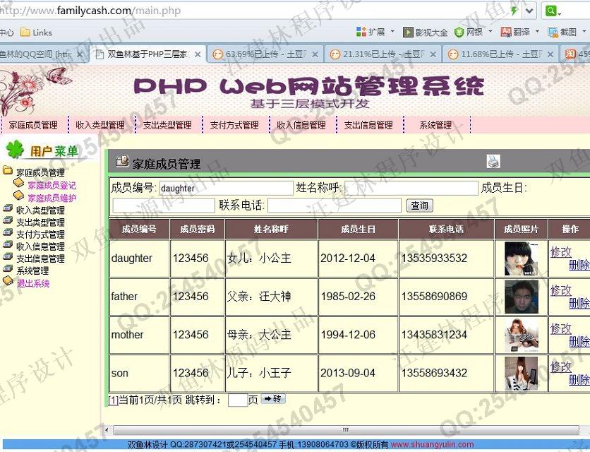 计算机源码设计实例-462大神PHP基于MVC三层家庭财务管理系统截图
