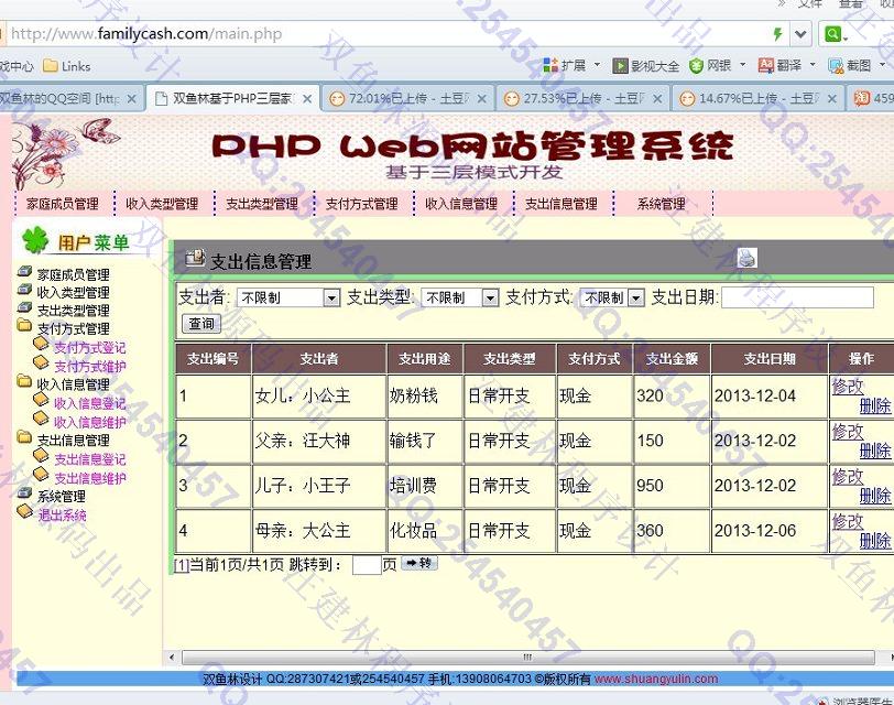 计算机源码设计实例-462大神PHP基于MVC三层家庭财务管理系统截图