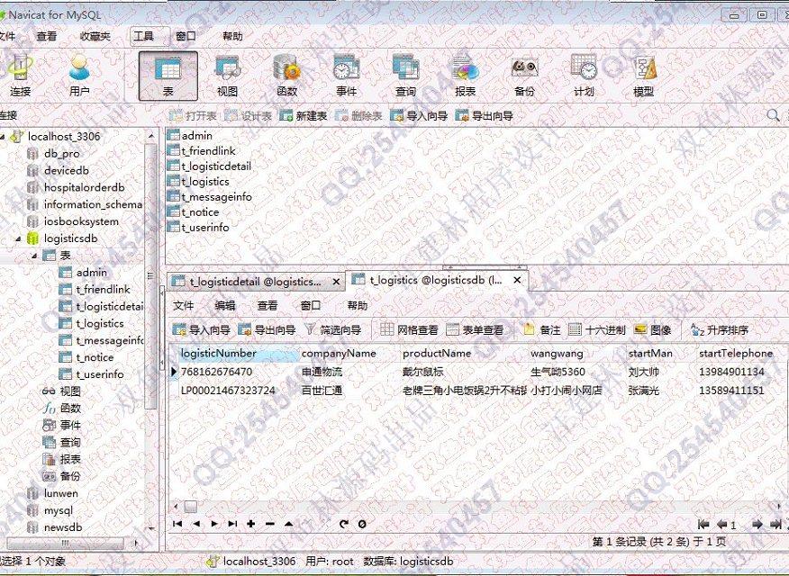 计算机源码设计实例-499大神JSP基于SSH2物流跟踪信息查询系统 截图