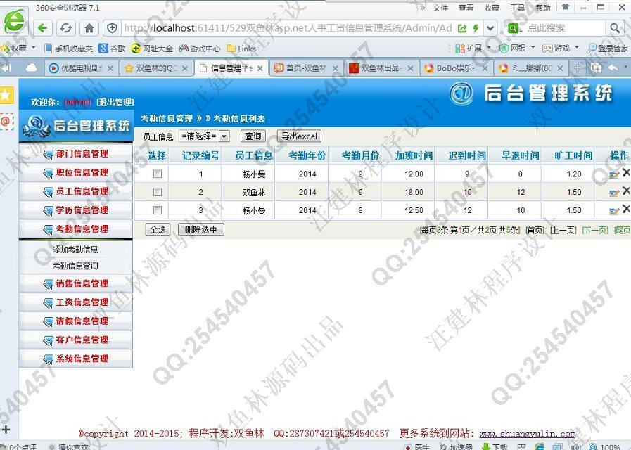 计算机源码设计实例-529大神asp.net人事工资信息管理系统截图