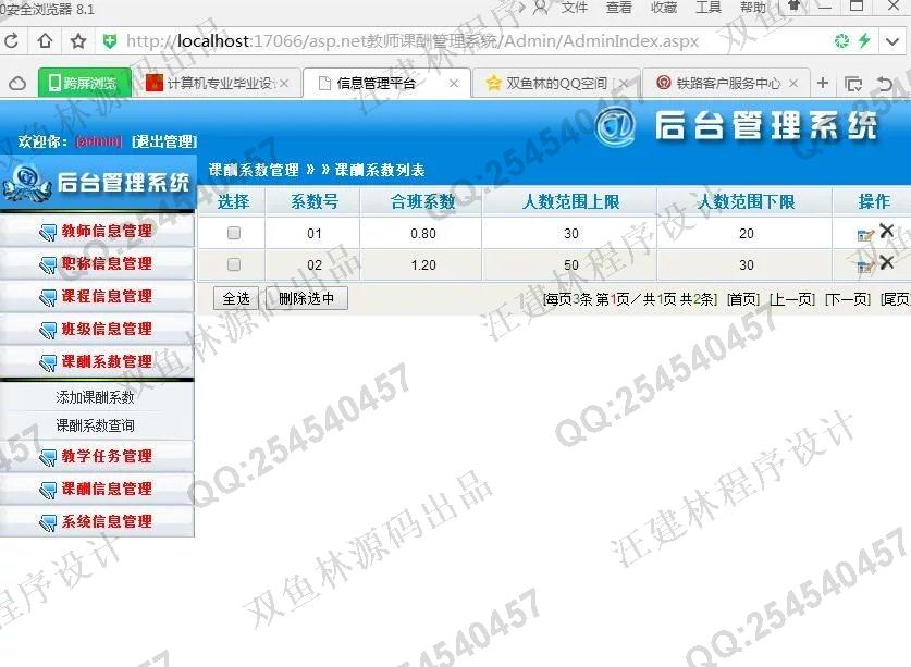 计算机源码设计实例-594asp.net基于web的高校教师课酬管理系统截图