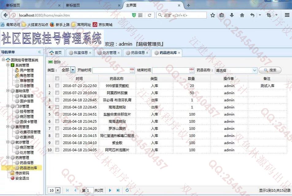 计算机源码设计实例-637SpringMVC_MyBatis_EasyUI医院挂号门诊系统截图
