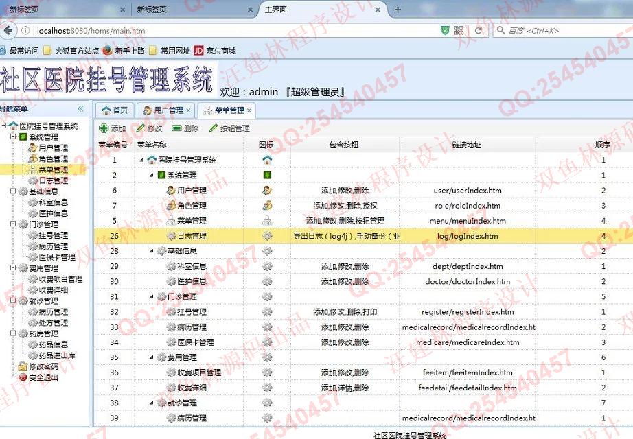 计算机源码设计实例-637SpringMVC_MyBatis_EasyUI医院挂号门诊系统截图