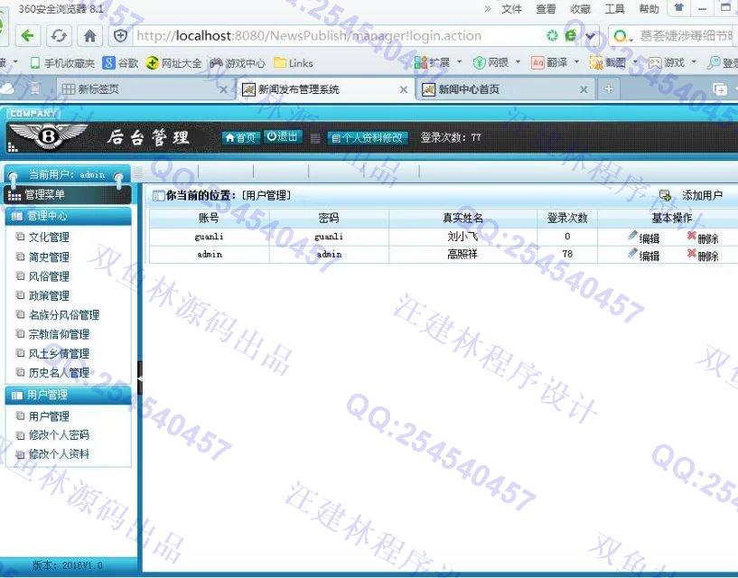 计算机源码设计实例-642Struts_Hibernate新闻发布系统截图