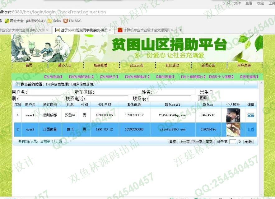 计算机源码设计实例-M017大神SSH2贫困山区捐助交流bbs论坛平台设计截图