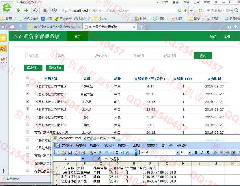 计算机源码设计实例-685JSP基于SpringMVC农产品价格对比统计系统截图