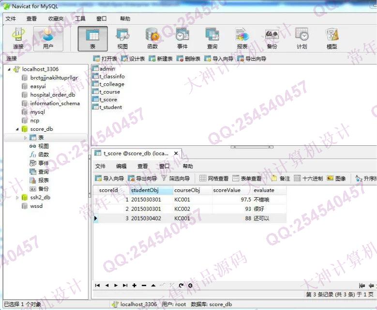 计算机源码设计实例-687大神SSH2_EasyUI学生成绩管理系统截图