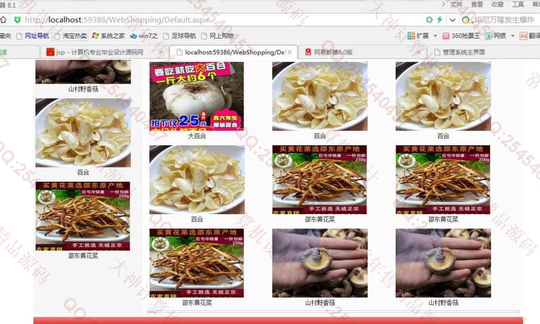 计算机源码设计实例-738asp.net土特产销售网站设计截图