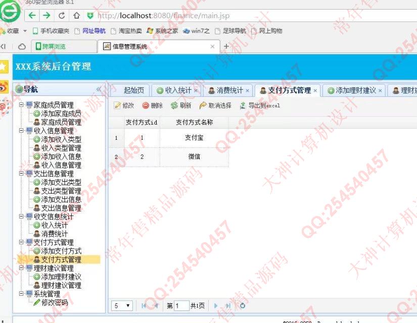 计算机源码设计实例-743大神SSH2_EasyUI家庭财务理财系统截图