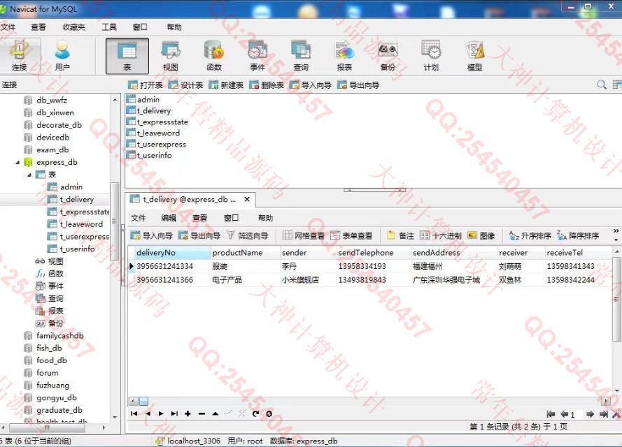 计算机源码设计实例-765大神SSH2_EasyUI快递订单查询管理系统截图